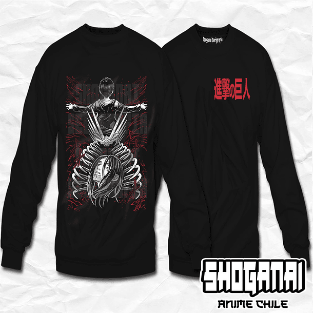 SNK13 Eren El Retumbar - Shingeki No Kyojin / Crewneck - Poleron Polo 1