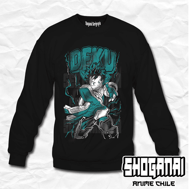 BNH02 Deku / Izuku Midoriya - Boku No Hero / Crewneck - Poleron Polo 1