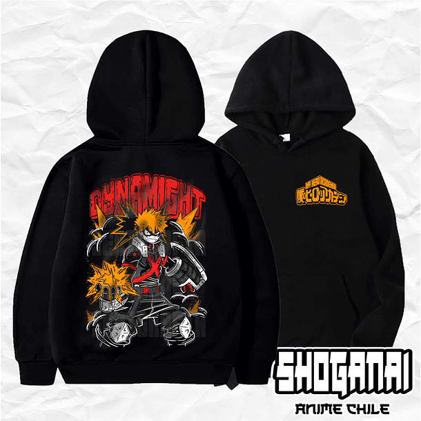 BNH03 Dynamight / Katsuki Bakugo - Boku No Hero / Hoddie - Poleron Canguro 1