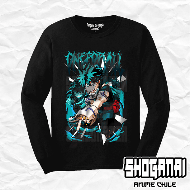 BNH06 Deku / Izuku Midoriya - Boku No Hero / Polera manga larga 1