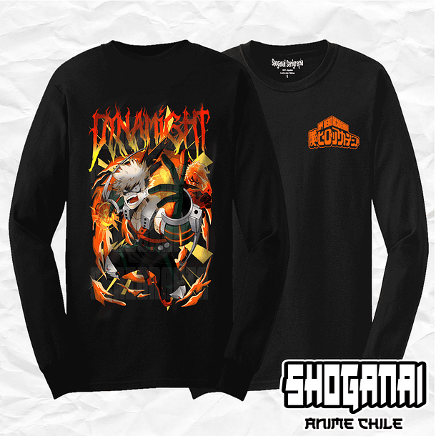 BNH07 Dynamight / Katsuki Bakugo - Boku No Hero / Polera manga larga 1