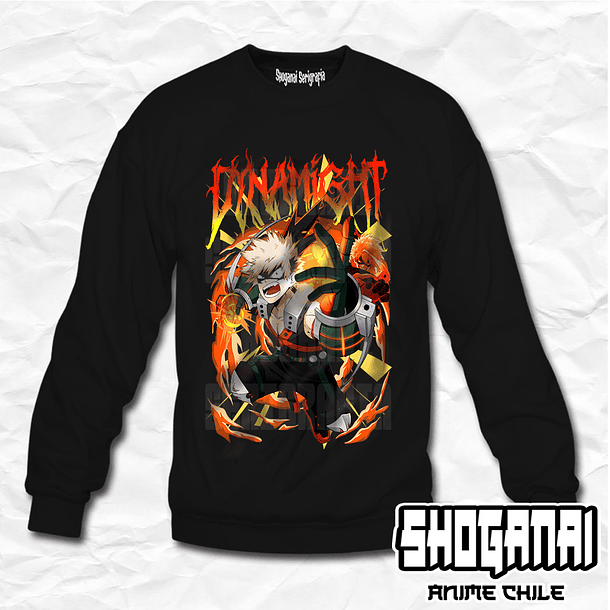 BNH07 Dynamight / Katsuki Bakugo - Boku No Hero / Crewneck - Poleron Polo 1