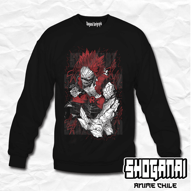 BNH11 Red Riot / Eijiro Kirishima - Boku No Hero / Crewneck - Poleron Polo 1
