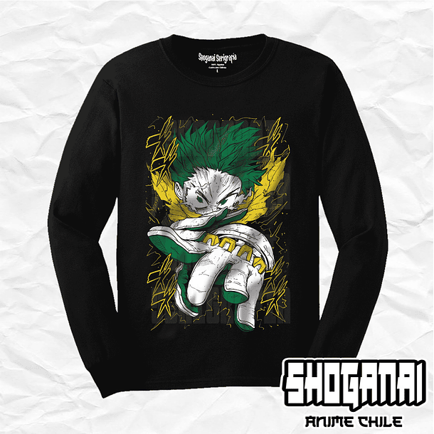 BNH16 Deku / Izuku Midoriya - Boku No Hero / Polera manga larga 1