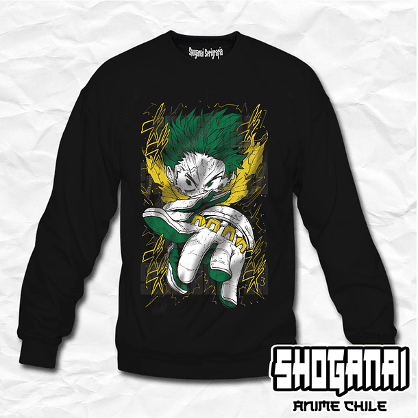 BNH16 Deku / Izuku Midoriya - Boku No Hero / Crewneck - Poleron Polo 1