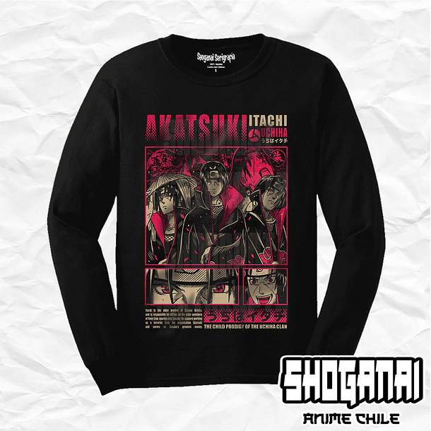 NAR12 OP2 Itachi Uchiha - Naruto / Polera manga larga 1