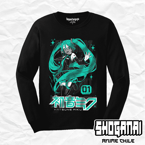 HM01 Hatsune Miku - Hatsune Miku / Polera manga larga 1