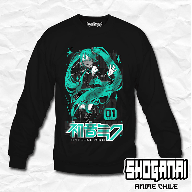 HM01 Hatsune Miku - Hatsune Miku / Crewneck - Poleron Polo 1