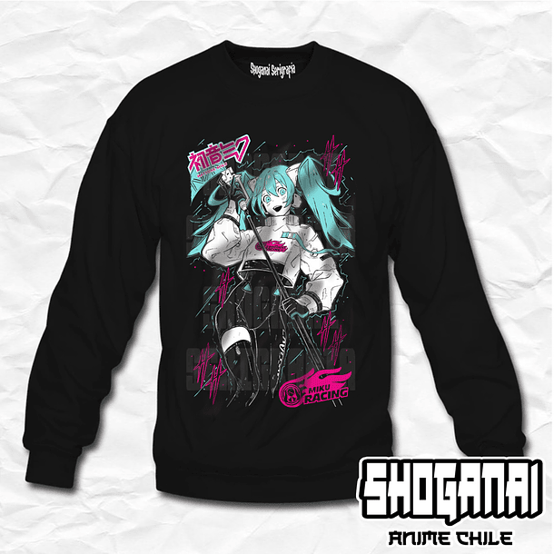 HM02 Hatsune Miku Racing - Hatsune Miku / Crewneck - Poleron Polo 1