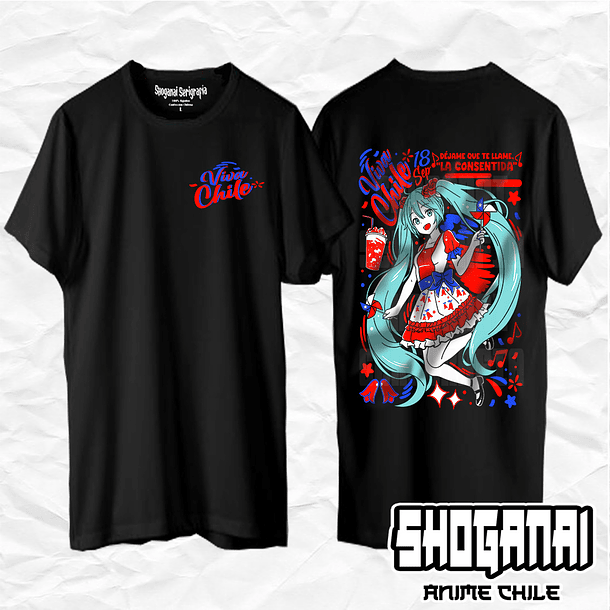 HM03 Hatsune Miku Fiestas Patrias 18SEPT - Hatsune Miku / Polera manga corta 1