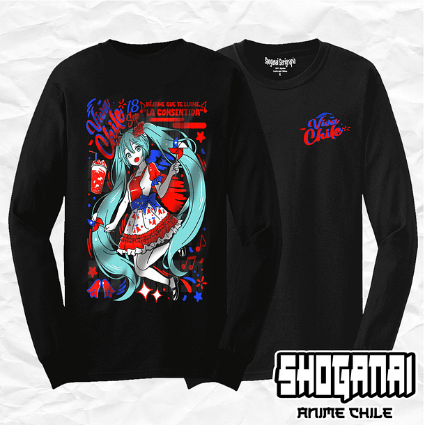 HM03 Hatsune Miku Fiestas Patrias 18SEPT - Hatsune Miku / Polera manga larga 1