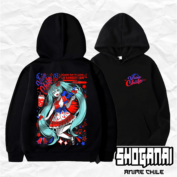 HM03 Hatsune Miku Fiestas Patrias 18SEPT - Hatsune Miku / Hoddie - Poleron Canguro 1