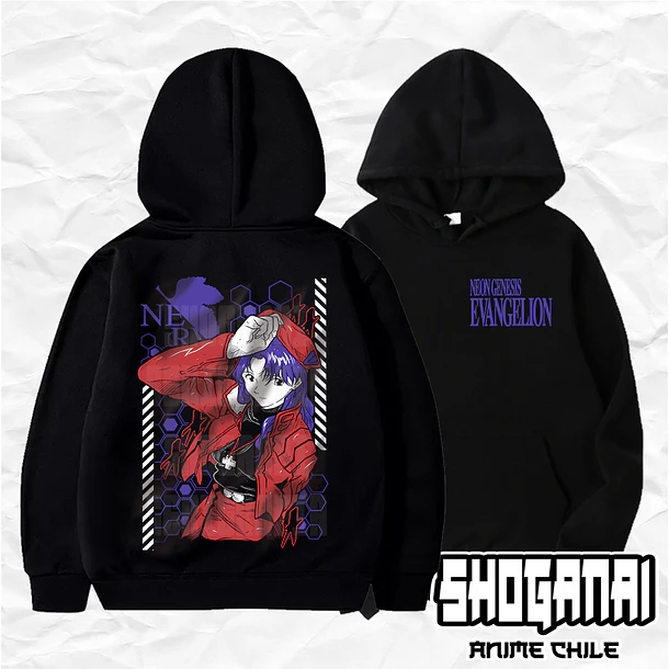 EVA05 Misato Katsuragi - Evangelion / Hoddie - Poleron Canguro 1