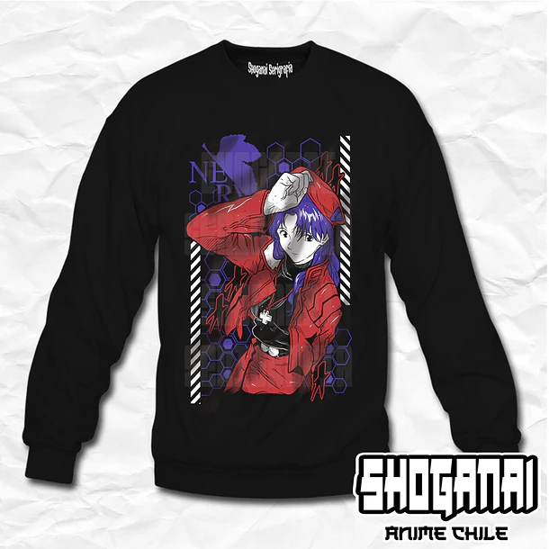 EVA05 Misato Katsuragi - Evangelion / Crewneck - Poleron Polo 1