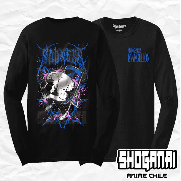 EVA08 Shinji Ikari - Evangelion / Polera manga larga 1