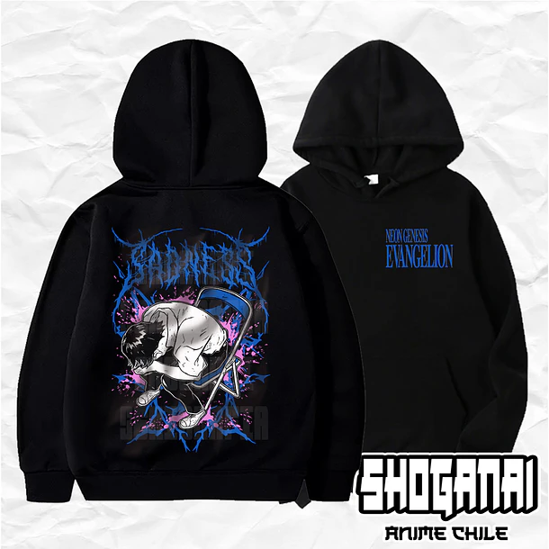 EVA08 Shinji Ikari - Evangelion / Hoddie - Poleron Canguro 1