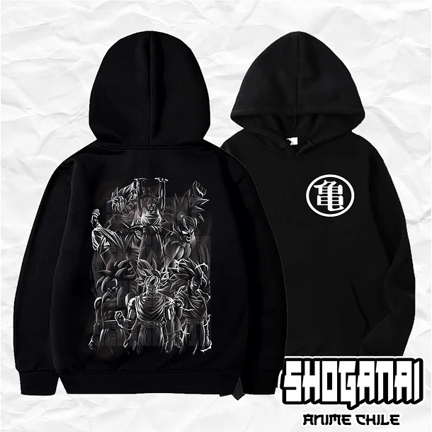 DB02 Goku Fases - Dragon Ball / Hoddie - Poleron Canguro 1