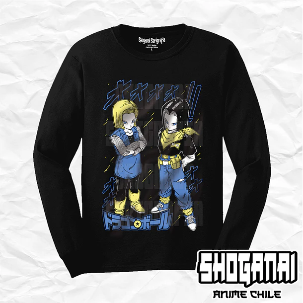DB29 Androides N°17 y N°18 - Dragon Balll / Polera manga larga 1