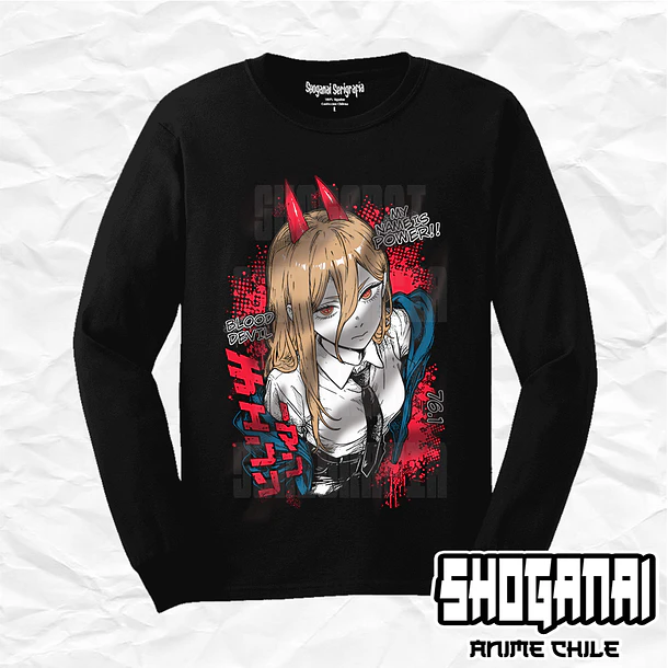 CHSM28 Power - Chainsawman / Polera manga larga 1