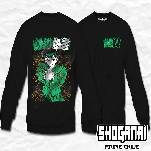 YH01 Yusuke Urameshi - Yu Yu Hakusho / Crewneck - Poleron Polo 1