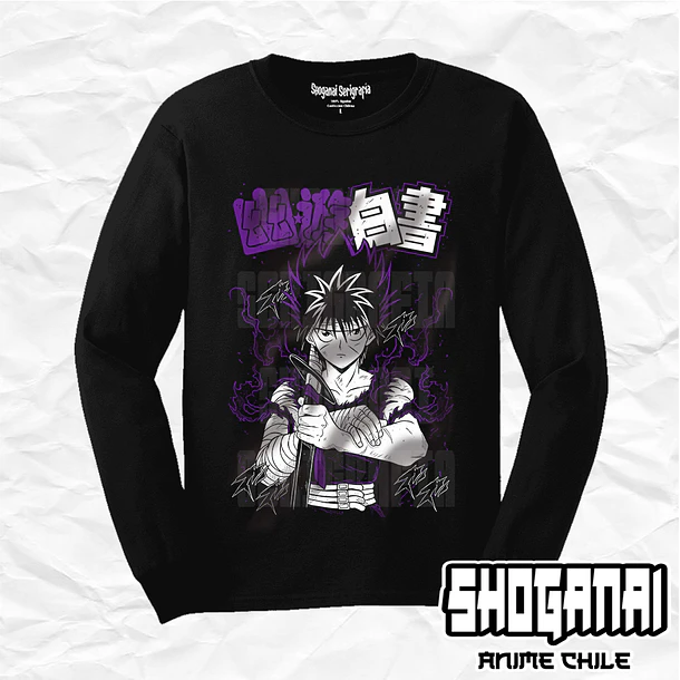 YH02 Hiei - Yu Yu Hakusho / Polera manga larga 1