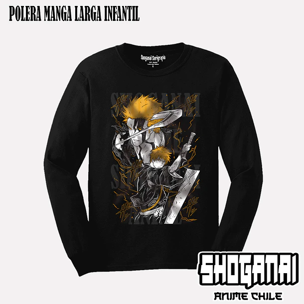 BLCH01 Ichigo Kurosaki - BLEACH - INFANTIL (Polera o Polerón) 3