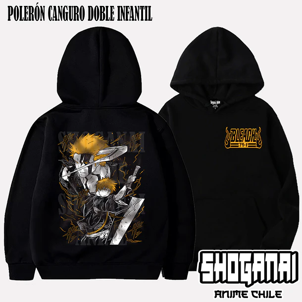 BLCH01 Ichigo Kurosaki - BLEACH - INFANTIL (Polera o Polerón) 5