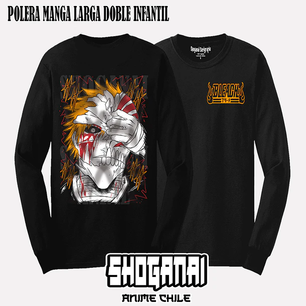BLCH02 Ichigo Kurosaki - BLEACH - INFANTIL (Polera o Polerón) 4