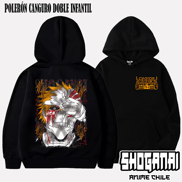 BLCH02 Ichigo Kurosaki - BLEACH - INFANTIL (Polera o Polerón) 5