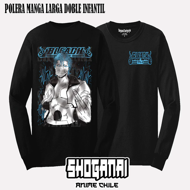 BLCH04 Grimmjow Jaegerjaques - BLEACH - INFANTIL (Polera o Polerón) 4