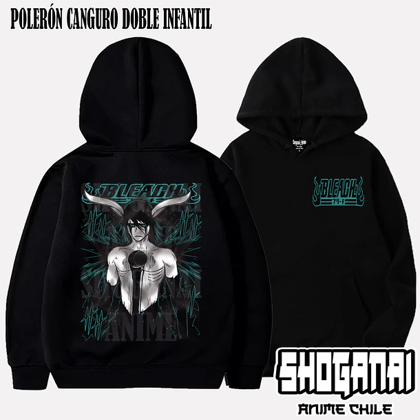 BLCH08 Ulquiorra Cifer - BLEACH - INFANTIL (Polera o Polerón) 5