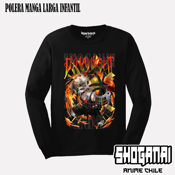 BNH07 Dynamight / Katsuki Bakugo - BOKU NO HERO - INFANTIL (Polera o Polerón) 4