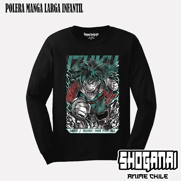 BNH30 Deku / Izuku Midoriya - BOKU NO HERO - INFANTIL (Polera o Polerón) 4