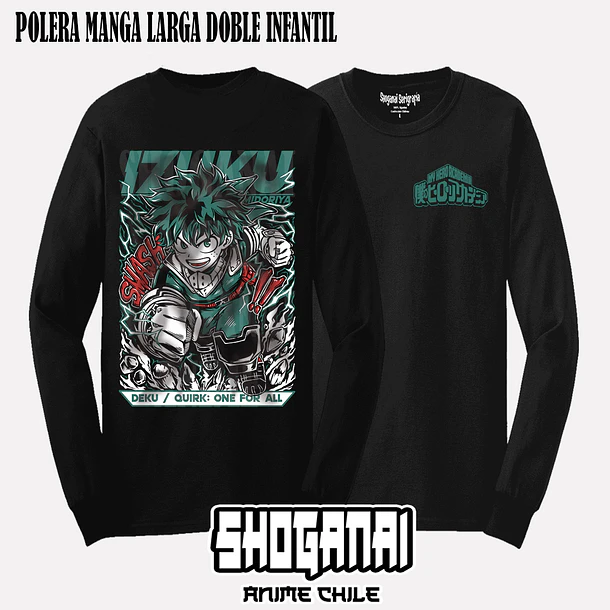 BNH30 Deku / Izuku Midoriya - BOKU NO HERO - INFANTIL (Polera o Polerón) 5