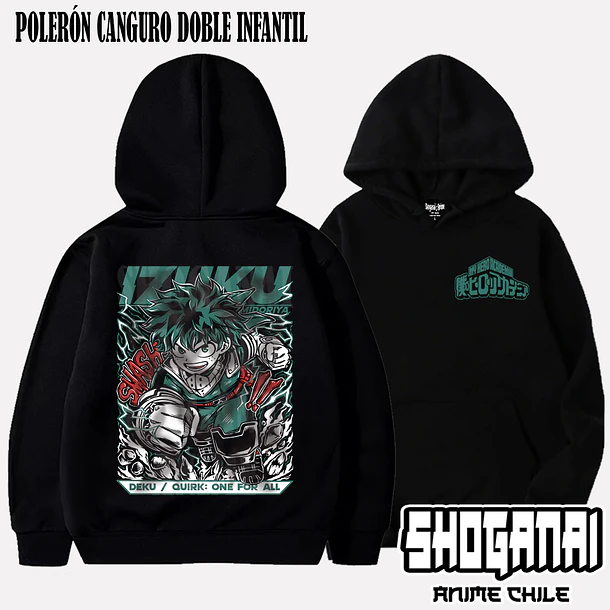 BNH30 Deku / Izuku Midoriya - BOKU NO HERO - INFANTIL (Polera o Polerón) 6