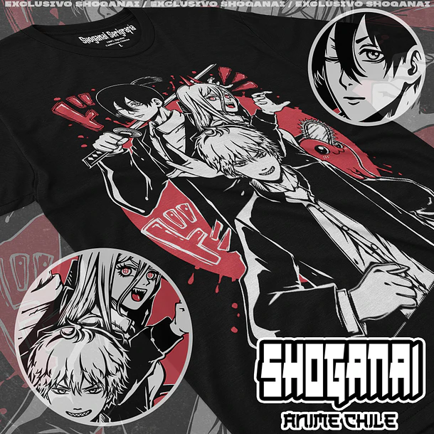 CHSM02 Denji, Power, Aki y Pochita - CHAINSAWMAN - ADULTO (Polera o Polerón) 1