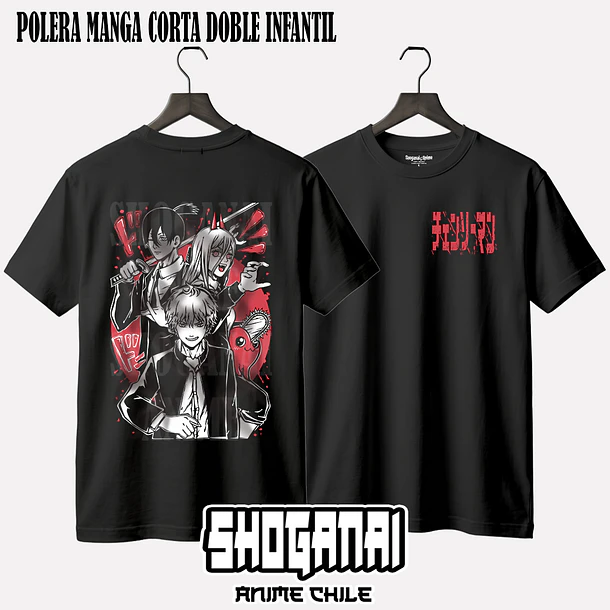 CHSM02 Denji, Power, Aki y Pochita - CHAINSAWMAN - INFANTIL (Polera o Polerón) 3