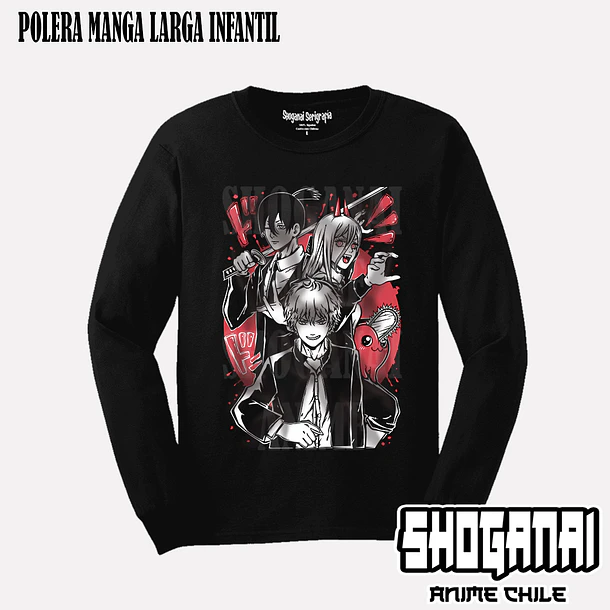 CHSM02 Denji, Power, Aki y Pochita - CHAINSAWMAN - INFANTIL (Polera o Polerón) 4