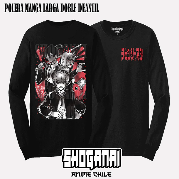 CHSM02 Denji, Power, Aki y Pochita - CHAINSAWMAN - INFANTIL (Polera o Polerón) 5
