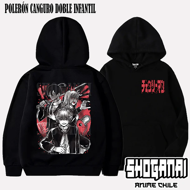 CHSM02 Denji, Power, Aki y Pochita - CHAINSAWMAN - INFANTIL (Polera o Polerón) 6