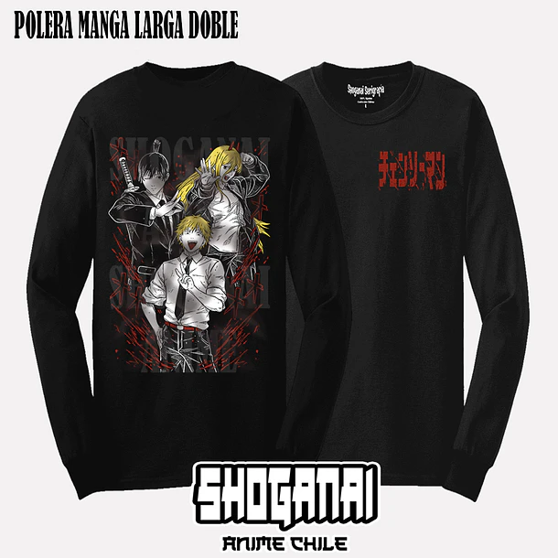 CHSM11 Denji, Power y Aki - CHAINSAWMAN - ADULTO (Polera o Polerón) 4