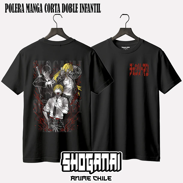 CHSM11 Denji, Power y Aki - CHAINSAWMAN - INFANTIL (Polera o Polerón) 2
