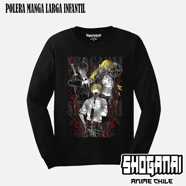 CHSM11 Denji, Power y Aki - CHAINSAWMAN - INFANTIL (Polera o Polerón) 3