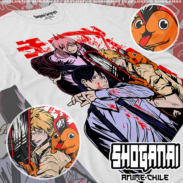CHSM14 Denji, Power, Aki y Pochita - CHAINSAWMAN - ADULTO (Polera o Polerón) 2