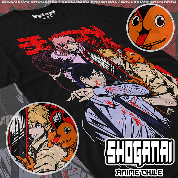 CHSM14 Denji, Power, Aki y Pochita - CHAINSAWMAN - ADULTO (Polera o Polerón) 1