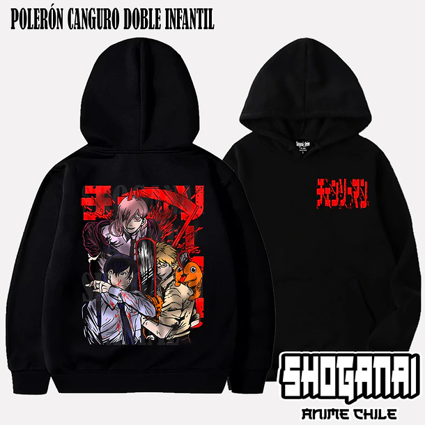 CHSM14 Denji, Power, Aki y Pochita - CHAINSAWMAN - INFANTIL (Polera o Polerón) 6
