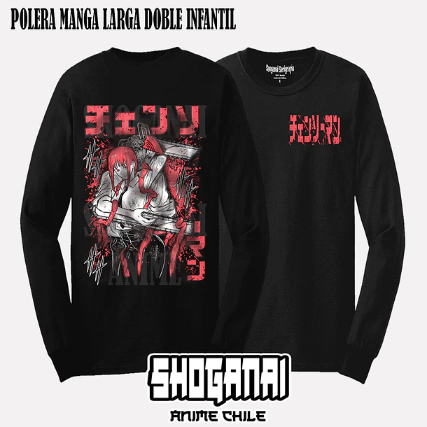 CHSM21 Makima y Denji - CHAINSAWMAN - INFANTIL (Polera o Polerón) 5