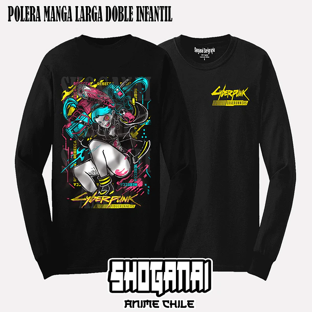 CPE05 Rebecca - CYBERPUNK EDGERUNNERS - INFANTIL (Polera o Polerón) 4