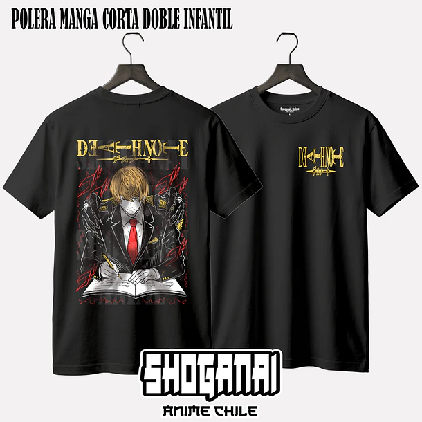 DN01 Light Yagami / Kira - DEATH NOTE - INFANTIL (Polera o Polerón) 2