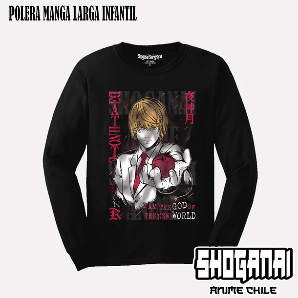 DN06 Light Yagami / Kira - DEATH NOTE - INFANTIL (Polera o Polerón) 3
